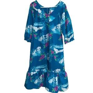 Holo Holo Vintage Hawaiian Dress Women’s 18 Flowy Island Tropical 60's 70's